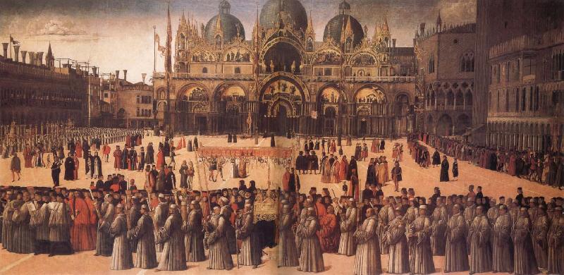Gentile Bellini Procession in St Mark's Square Norge oil painting art